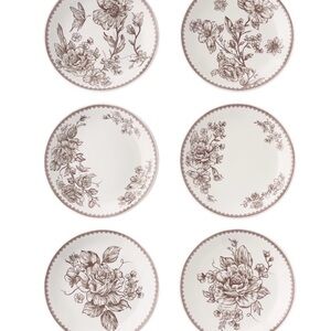 The Pioneer Woman Agatha Brown Floral Appetizer Plates